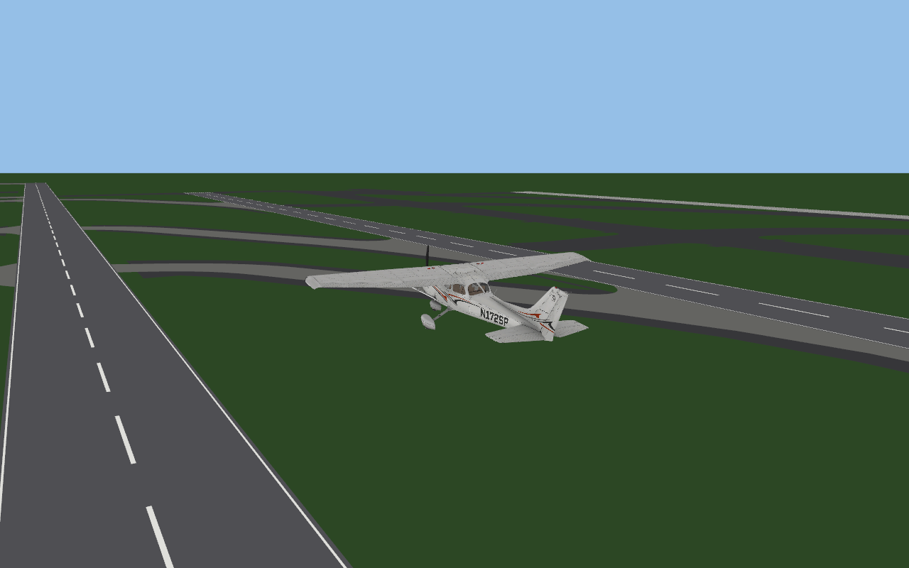 The Cessna 172 climbing out of Seattle-Tacoma with the approximate flight model